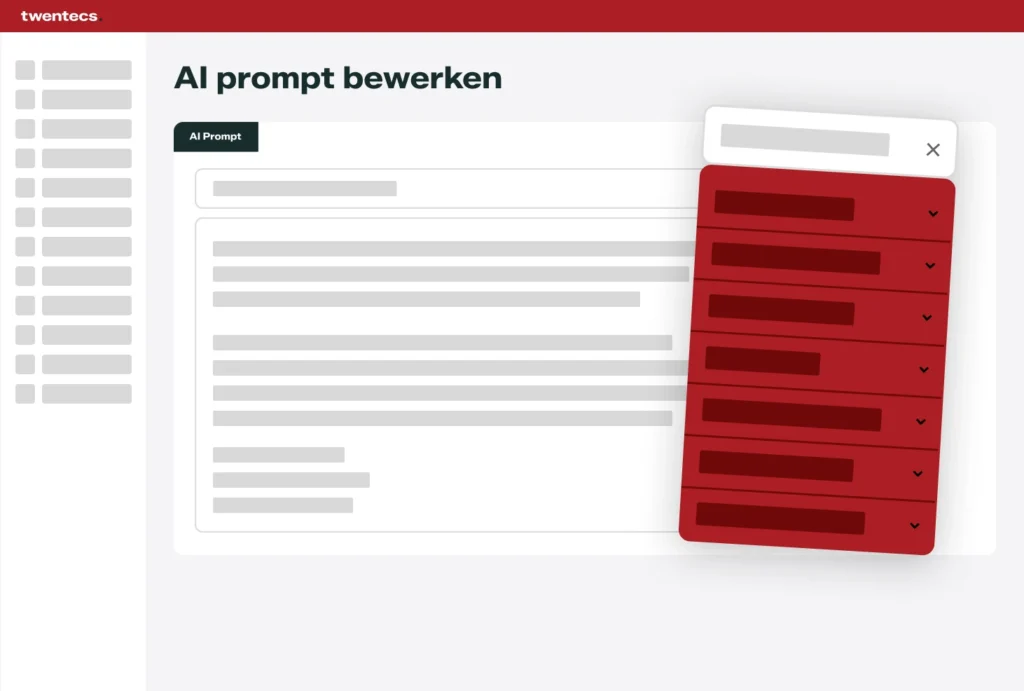 Schermweergave van het bewerken van een AI-prompt in Twentecs