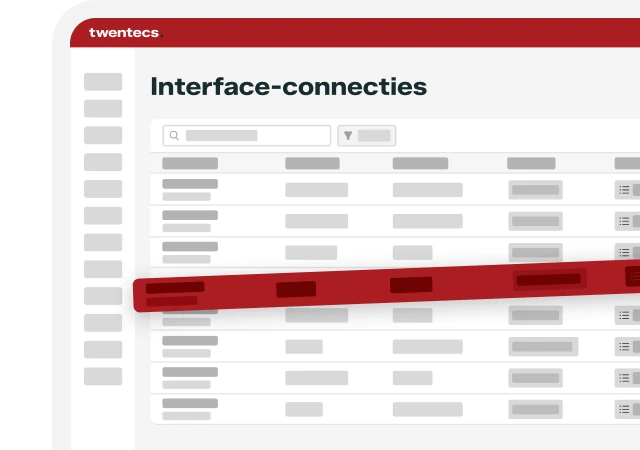 Schermweergave van Twentecs Interface-connecties met een lijst gekoppelde interfaces