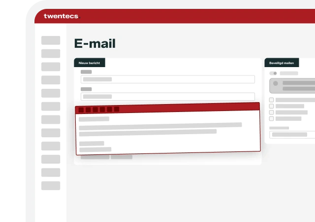 Schermweergave van beveiligd e-mailen in Twentecs met een nieuw bericht