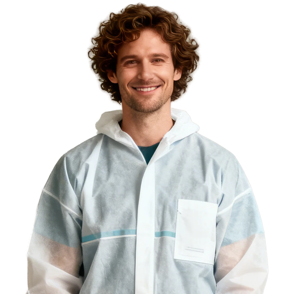 Man in beschermende kleding, representatief voor forensische zorg