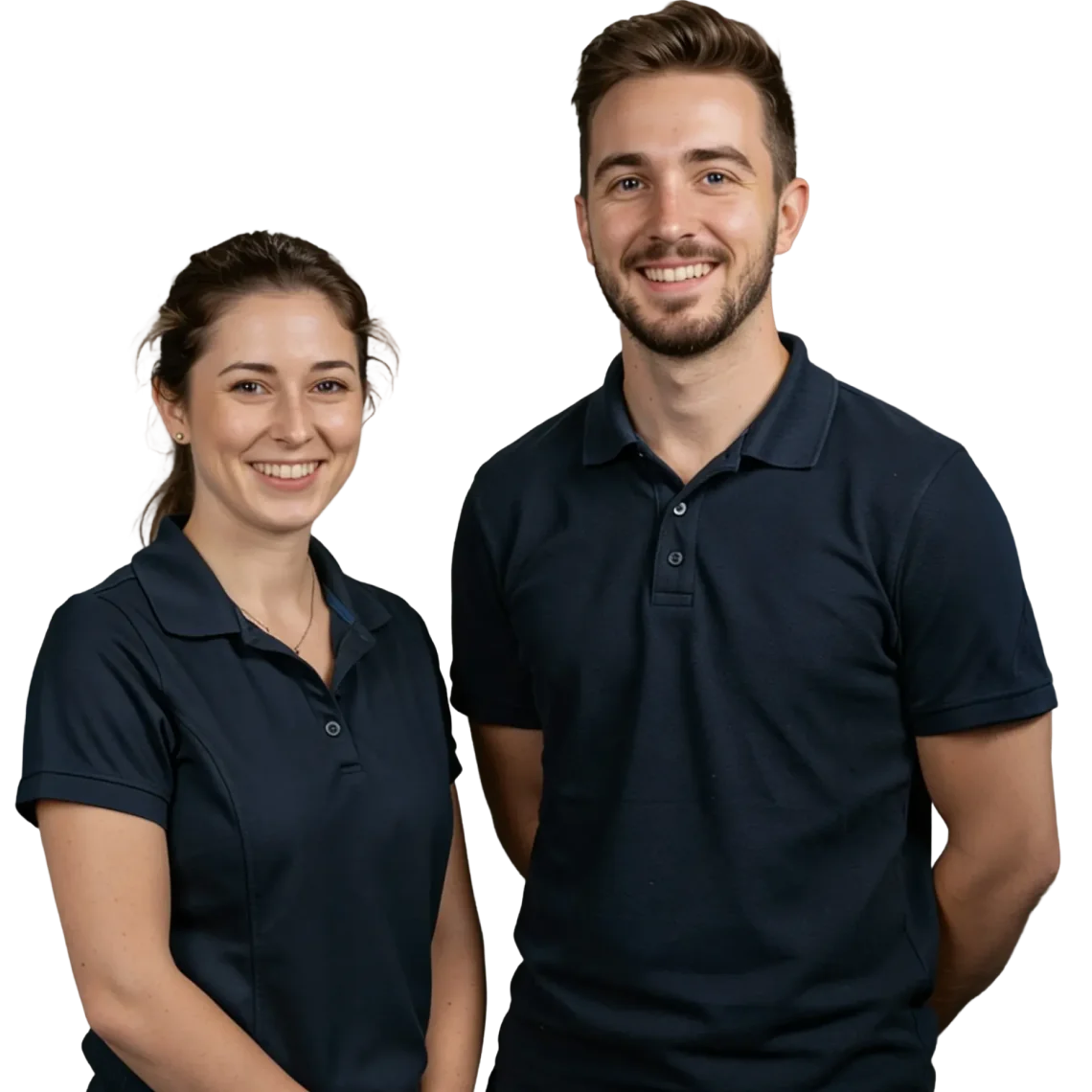 Twee collega's in poloshirt, representatief voor jeugdzorg en jeugdhulp
