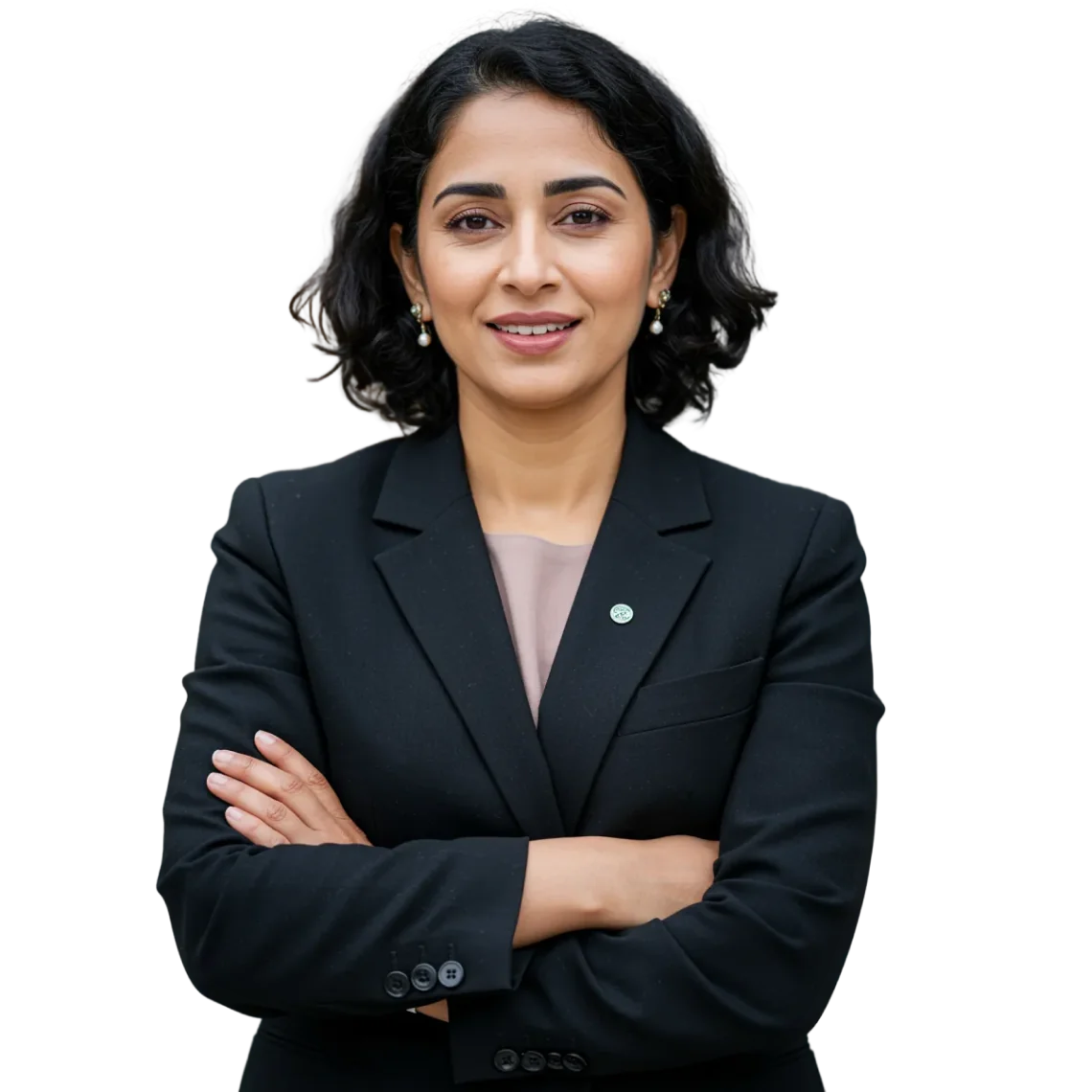 Vrouw met gekruiste armen, representatief voor mediation