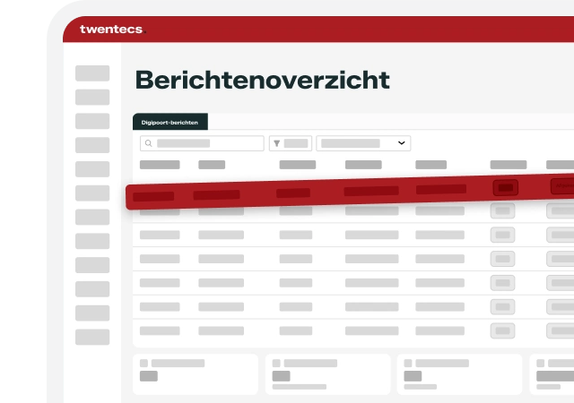 Schermweergave van de Twentecs-module Berichtenoverzicht met een lijst Digipoort-berichten
