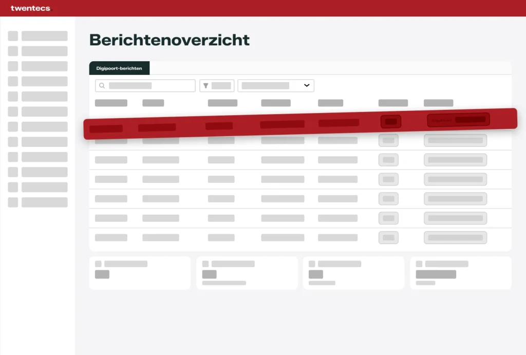 Schermweergave van het berichtenoverzicht voor de UWV Digipoort-koppeling in Twentecs
