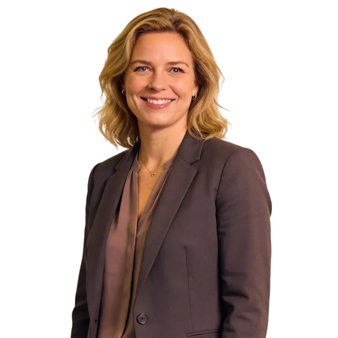 Vrouw in blazer, representatief voor verzekeraars